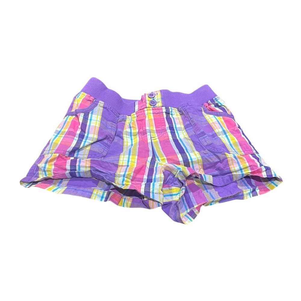 SO Womens Plaid Cargo Shorts Purple Pink